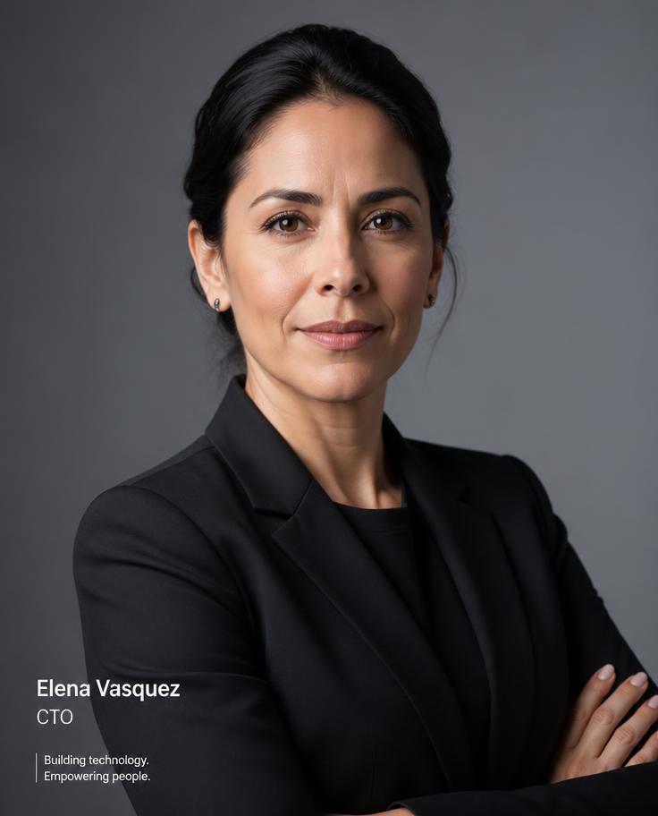 Elena Vasquez, Chief Technology Officer